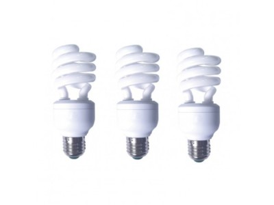 SET 3 becuri fluorescent Panasonic, soclu E27, putere 19W, forma spirala, lumina alb calda, alimentare 220 - 240 V, &amp;quot;EFD19E27HD3E-3&amp;quot; (timbru verde 1.3 foto