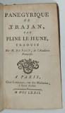 PANEGYRIQUE DE TRAJAN par PLINE LE JEUNE , 1772