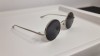Ochelari de Soare Rotunzi Argintii, Lentile Negre, Unisex, Protectie UV400, Husa+Laveta