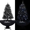 VidaXL Brad de Crăciun cu ninsoare și bază umbrelă, negru, 170 cm, PVC 289933