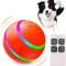 Jucarie smart pentru animale de companie, minge inteligenta controlata prin telecomanda, galbena, rotire 360&deg;, cu acumulator, potrivit pentru caini si