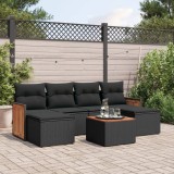 Cumpara ieftin Gossi set canapele de gradina cu perne, 7 piese, negru, poliratan
