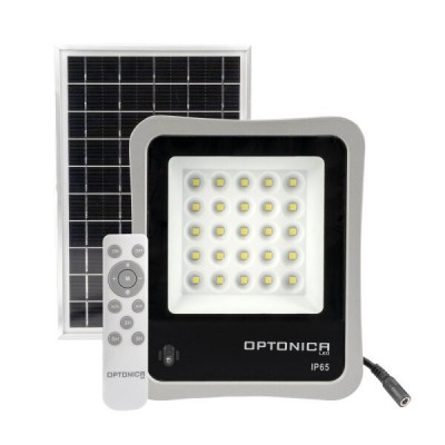 Proiector solar led 30W, incarcare rapida, OptonicaLed, 2400 lm, lumina alba rece, 6000K foto