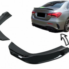 Prelungiri Extensii Bara Spate compatibil cu Mercedes A-Class V177 A35 Sedan (2018-Up) Negru Lucios RBSPMBW177S