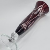Vaza romaneasca cristal rosu rubin, veche, vintage