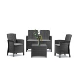 Cumpara ieftin Set mobilier de grădină Lima cu 4 locuri, grafit
