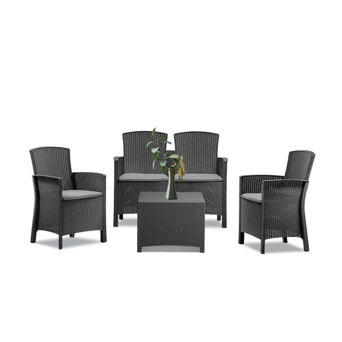 Set mobilier de grădină Lima cu 4 locuri, grafit