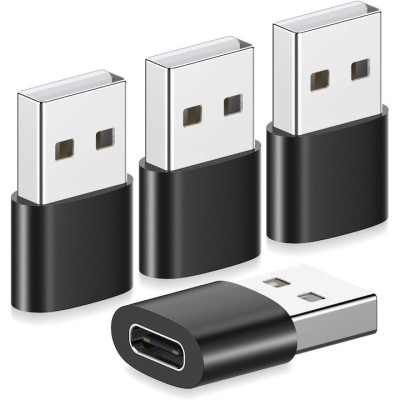 Set 4x Adaptor mini USB tip C la USB, viteza rapida de transfer - Negru foto