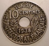 J.325 TUNISIA PROTECTORAT FRANCEZ Ahmad Pasha Bey 10 CENTIMES 1938, Asia