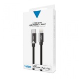 Cabluri si Adaptoare Vetter Type-C Cable to Lightning with PD Quick Charge, MFI, Black