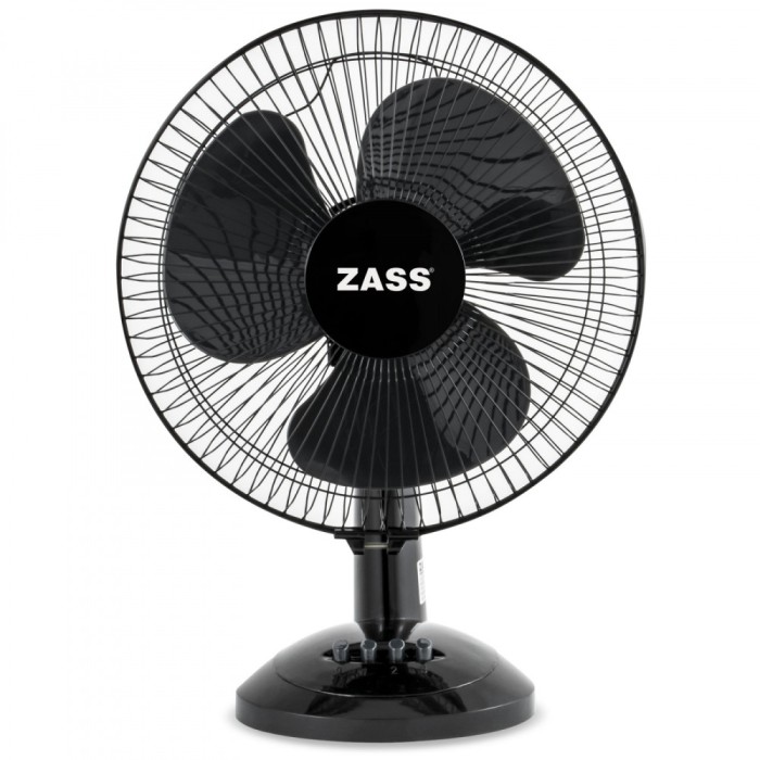 Ventilator de birou silentios Zass ZTF 1202, 30cm diametru, putere 35W, Negru - NOU
