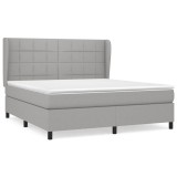Cumpara ieftin Pat continental, gri deschis, 180x200 cm, material textil