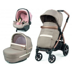 Carucior 3 in 1 Peg Perego Book, Primoviaggio SL, 0 - 22 kg, Mon Amour, Bej / Roz