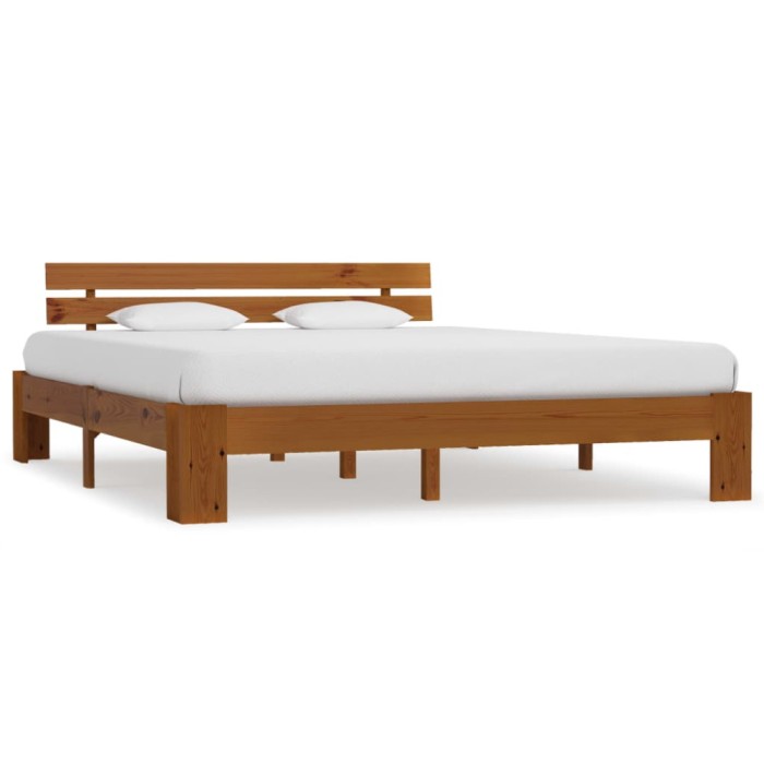 Gossi cadru de pat cu tablie, maro miere, 160x200 cm, lemn masiv pin