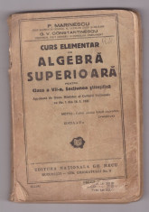 P.Marinescu - Algebra superioara, Bucuresti 1942 foto