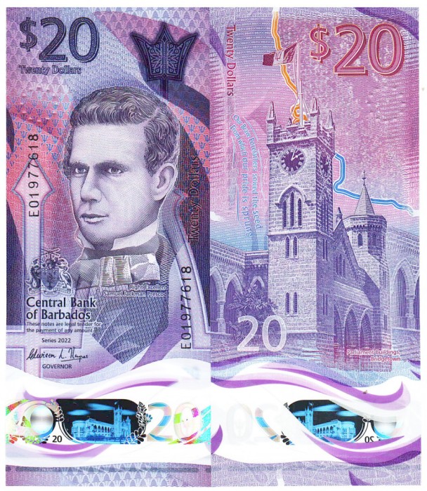 Barbados 20 Dolari 2022 P-83 Polimer UNC