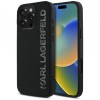 Husa pentru Apple iPhone 16 Pro, Karl Lagerfeld, 3D Rubber Elongated Gliiter Logo, Neagra