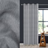 Perdea Decorativă, Gri, 140x260cm, Inele Metalice, Poliester, Oem