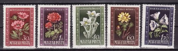 C814 - Ungaria 1950 - Flora 5v.neuzat,perfecta stare