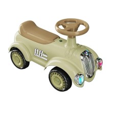 Masinuta fara pedale ride on muzicala Retro, galben foto