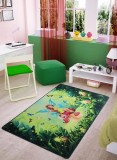 Cumpara ieftin Covor Camera Copii Model Fairy Song, Marime 100 x 150 cm, Verde, Inaltime Fir 6 mm, Antiderapant, Antialergic, Poliamida, Gradinita, Cresa, Loc de Joa
