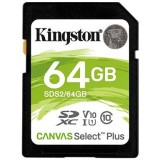 SD card Kingston SDS2/64GB Canvas Select Plus, 64GB, SDXC, CL 10, 64 GB