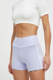 Cumpara ieftin Adidas Originals pantaloni scurti femei, culoarea violet, cu imprimeu, high waist, IR5499
