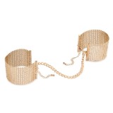 BIJOUX - D&Eacute;SIR M&Eacute;TALLIQUE GOLDEN METAL MESH HANDCUFFS
