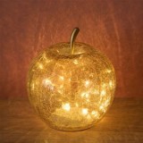 Lampa LED din sticlă aurie cu 15 becuri și efect crackle, CMCLASS