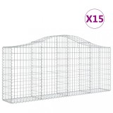 Cumpara ieftin Cosuri gabion arcuite 15 buc, 200x30x80/100cm, fier galvanizat