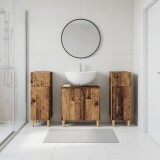 Cumpara ieftin Set de cabinet pentru baie cu 3 piese DELFT 3 buc. Lemn vechi