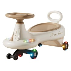 Masinuta, Flippy, 1-8 Ani, Rotire 360 Grade, Anti-rasturnare, Roti Silentioase, Impingere, Bluetooth, 66 x 32 x 37 cm, Bej foto