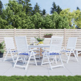 Perne scaun gradina 6 buc dungi albastru&amp;alb 50x50x3 cm, textil GartenMobel Dekor, vidaXL