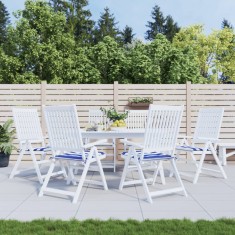 Perne scaun gradina 6 buc dungi albastru&amp;amp;alb 50x50x3 cm, textil GartenMobel Dekor foto