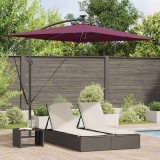 vidaXL Parasol banana cu brațe Roșu bordo 294 x 200 x 254 cm 42003397