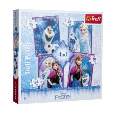 Puzzle copii Frozen 4 in 1 Trefl, 4 ani+ foto