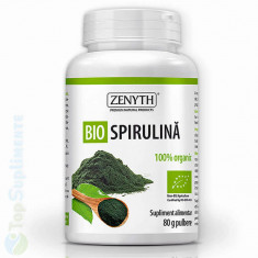 Spirulina pulbere Bio 80gr. (superaliment, nutrienti, fier, clorofila) Zenyth foto