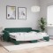 vidaXL Pat de zi cu extensie, verde &icirc;nchis, 90x200 cm, catifea 3196931