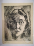 Lucrare semnată Irina Codreanu, gravură , 19x14,5 cm
