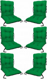 Set 6 Perne sezut/spatar pentru scaun de gradina sau balansoar, 50x50x55 cm, culoare verde, Palmonix