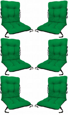 Set 6 Perne sezut/spatar pentru scaun de gradina sau balansoar, 50x50x55 cm, culoare verde foto