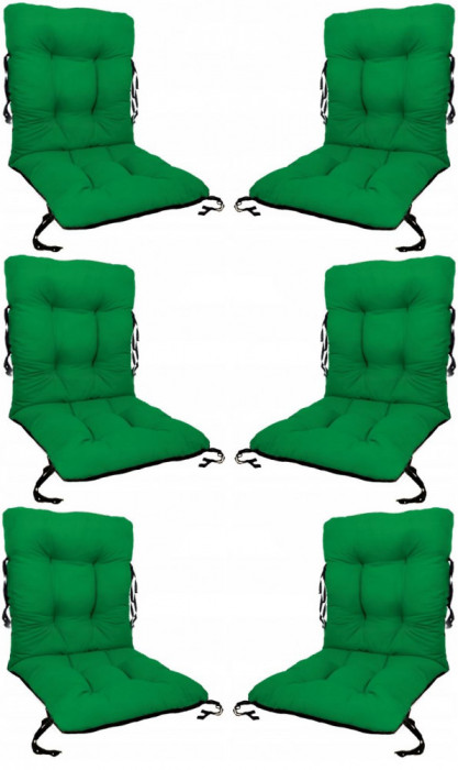 Set 6 perne decorative pentru scaun de bucatarie cu spatar, dimensiune sezut 42x40 cm, spatar 42x50 cm, culoare verde