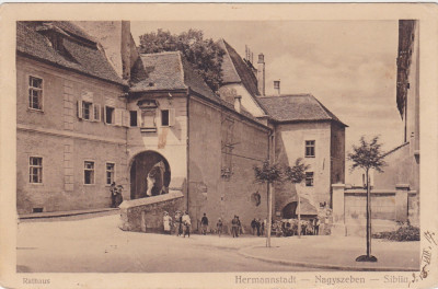 CP SIBIU Hermannstadt Rathaus Primaria ND(1917) foto