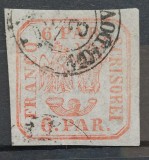 Romania 1864 - Principatele Unite 6 par.stampilat,semnat Heimbuchler