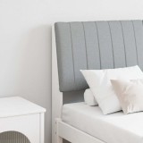 VidaXL Tăblie tapițată Gri deschis 140 cm Lemn de pin masiv 879398