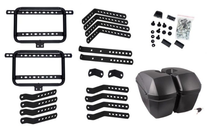 Set cutii laterale moto cu prinderi, MR-B66, 23l, culoare negru Cod Produs: MX_NEW KUFMOR012
