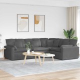 VidaXL Canapea modulară cu perne, gri &icirc;nchis, țesătură velur