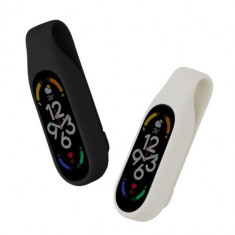 Set 2 Huse pentru Xiaomi Mi Band 7/Mi Band 6/Mi Band 5, Kwmobile, Negru/Alb, Silicon, 59313.03