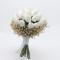 Buchet lalele albe , real touch si Gypsophilia- Floarea miresei, criogenata, rezistent peste ani