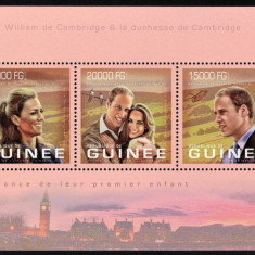 GUINEEA 2013 - Ducele si ducesa de Cambridge/set complet MNH-colita+bloc